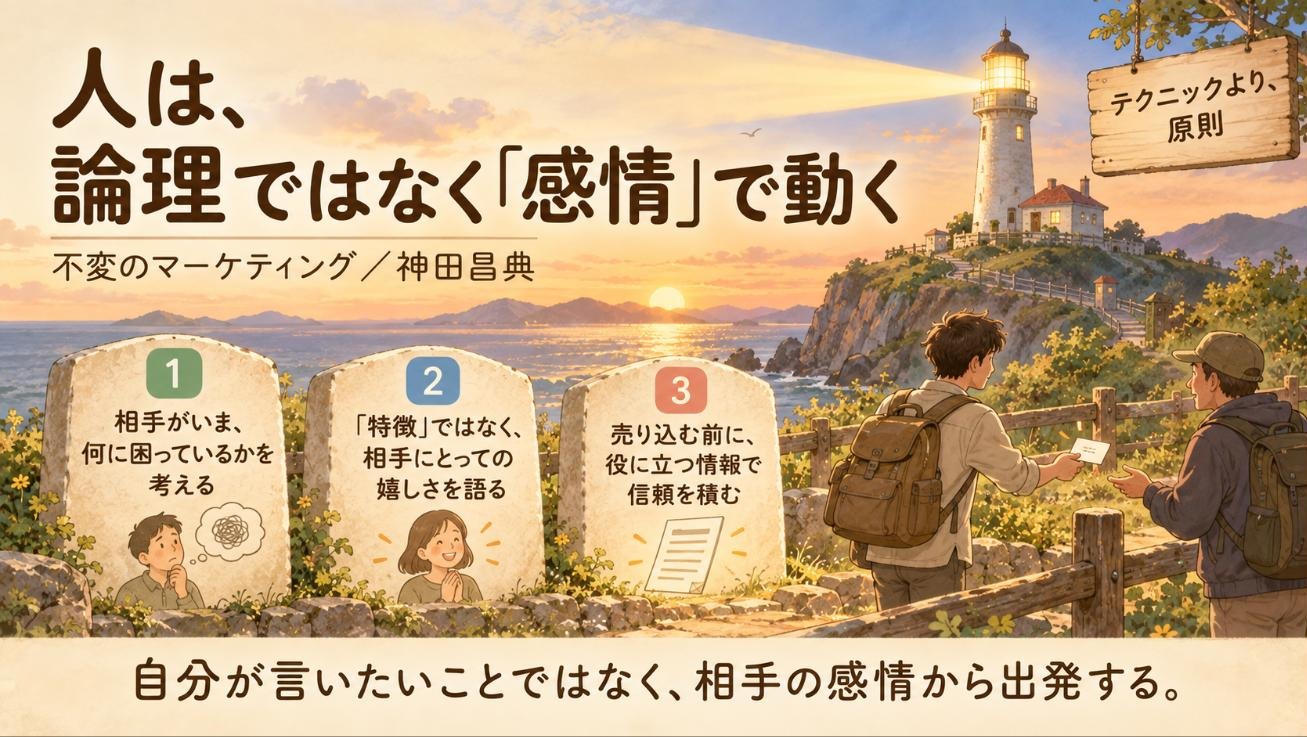 『不変のマーケティング』要約図：人は論理ではなく感情で動く