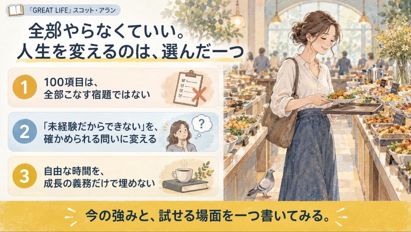 『GREAT LIFE』要約図:全部やらなくていい。人生を変えるのは、選んだ一つ