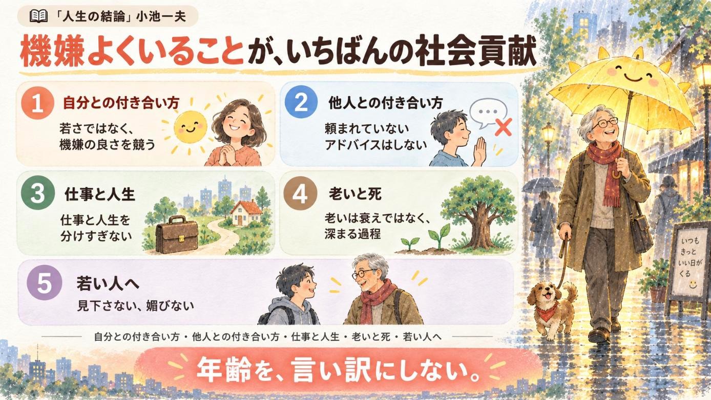 『人生の結論』要約図：機嫌よくいることが、いちばんの社会貢献