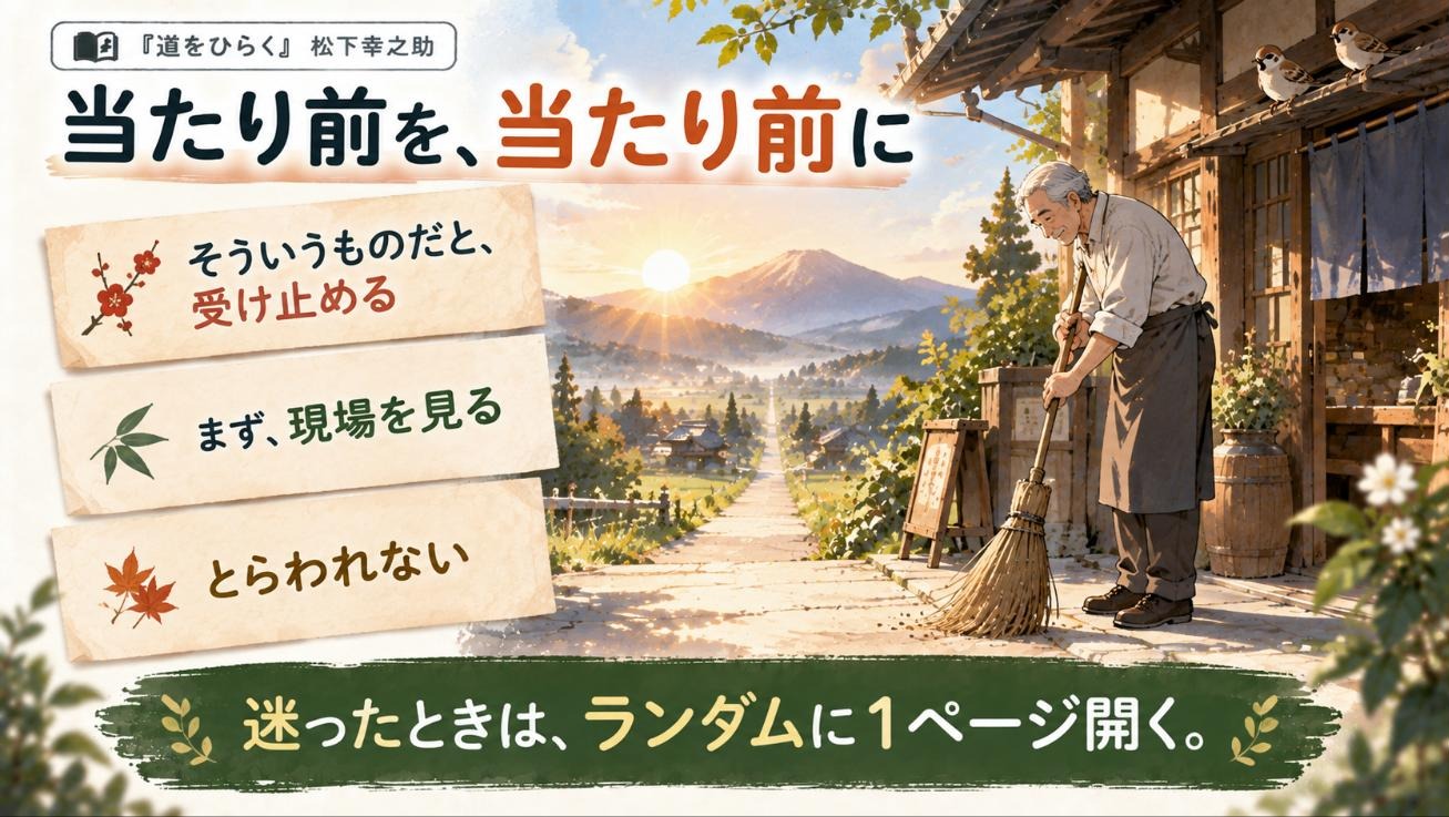 『道をひらく』要約図：当たり前を、当たり前に
