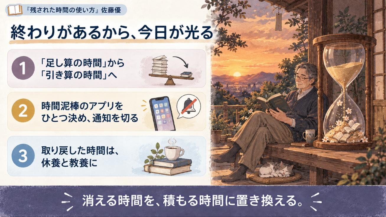 『残された時間の使い方』要約図：終わりがあるから、今日が光る