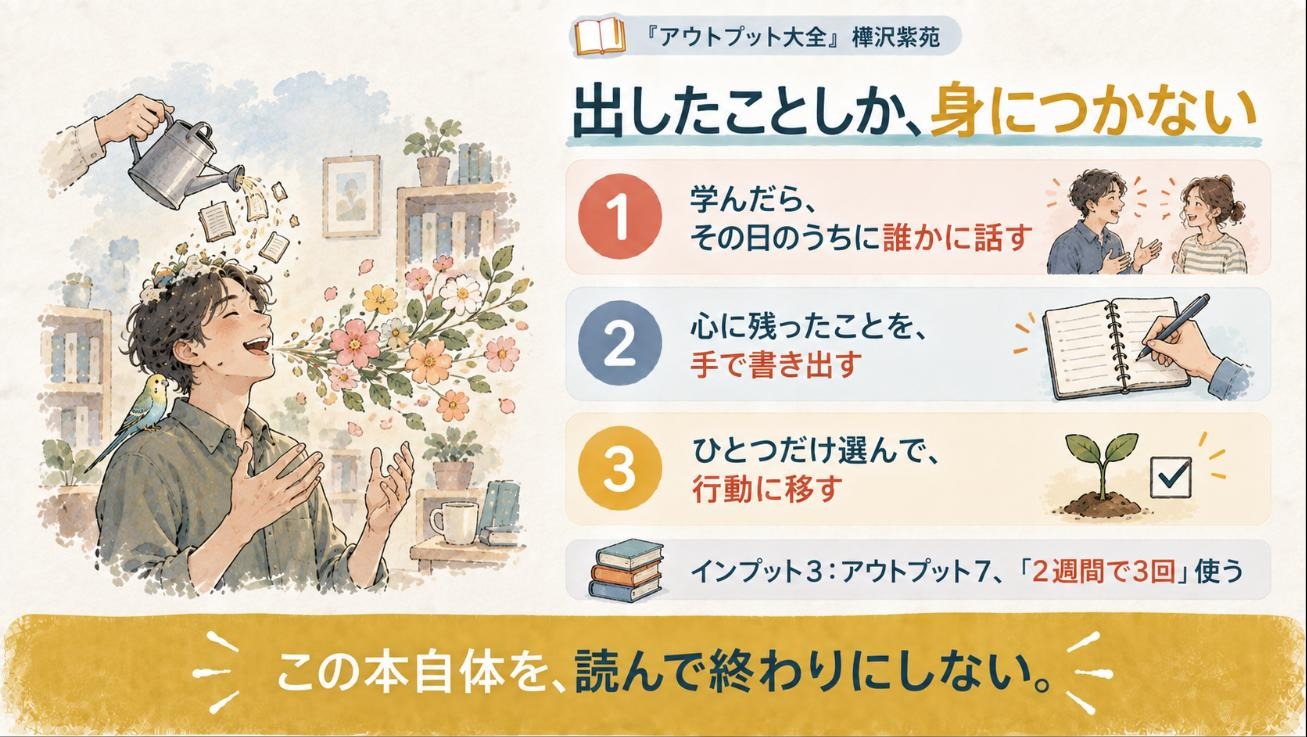 『アウトプット大全』要約図:出したことしか、身につかない