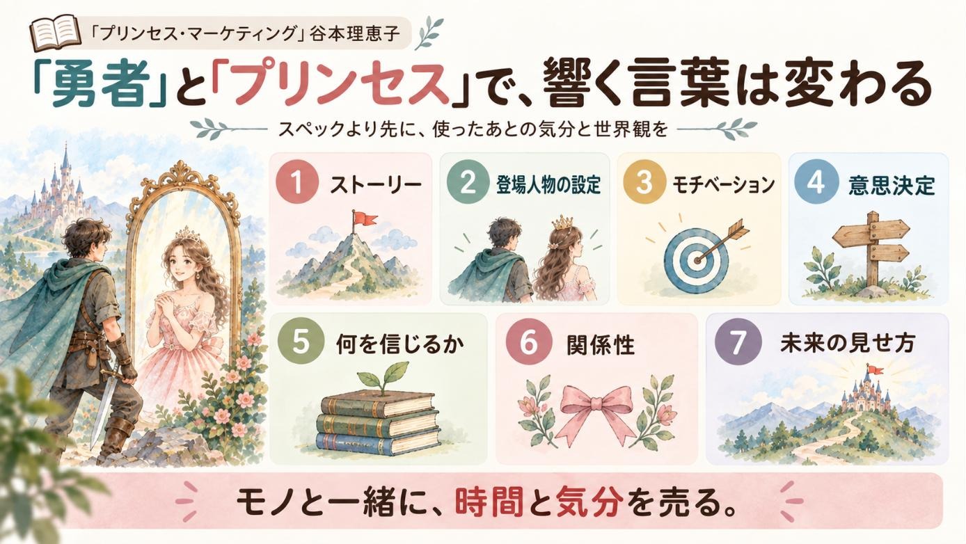 『プリンセス・マーケティング』要約図:「勇者」と「プリンセス」で、響く言葉は変わる