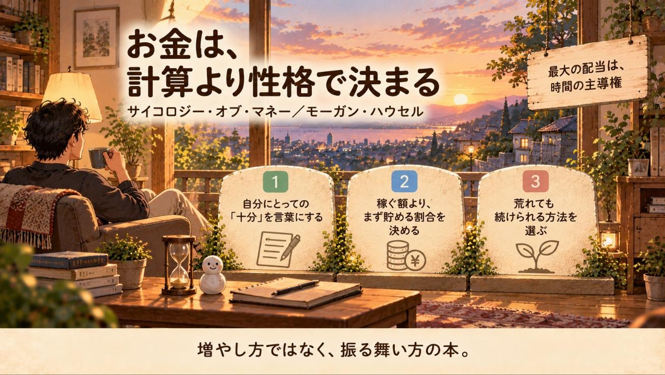『サイコロジー・オブ・マネー』要約図:お金は、計算より性格で決まる