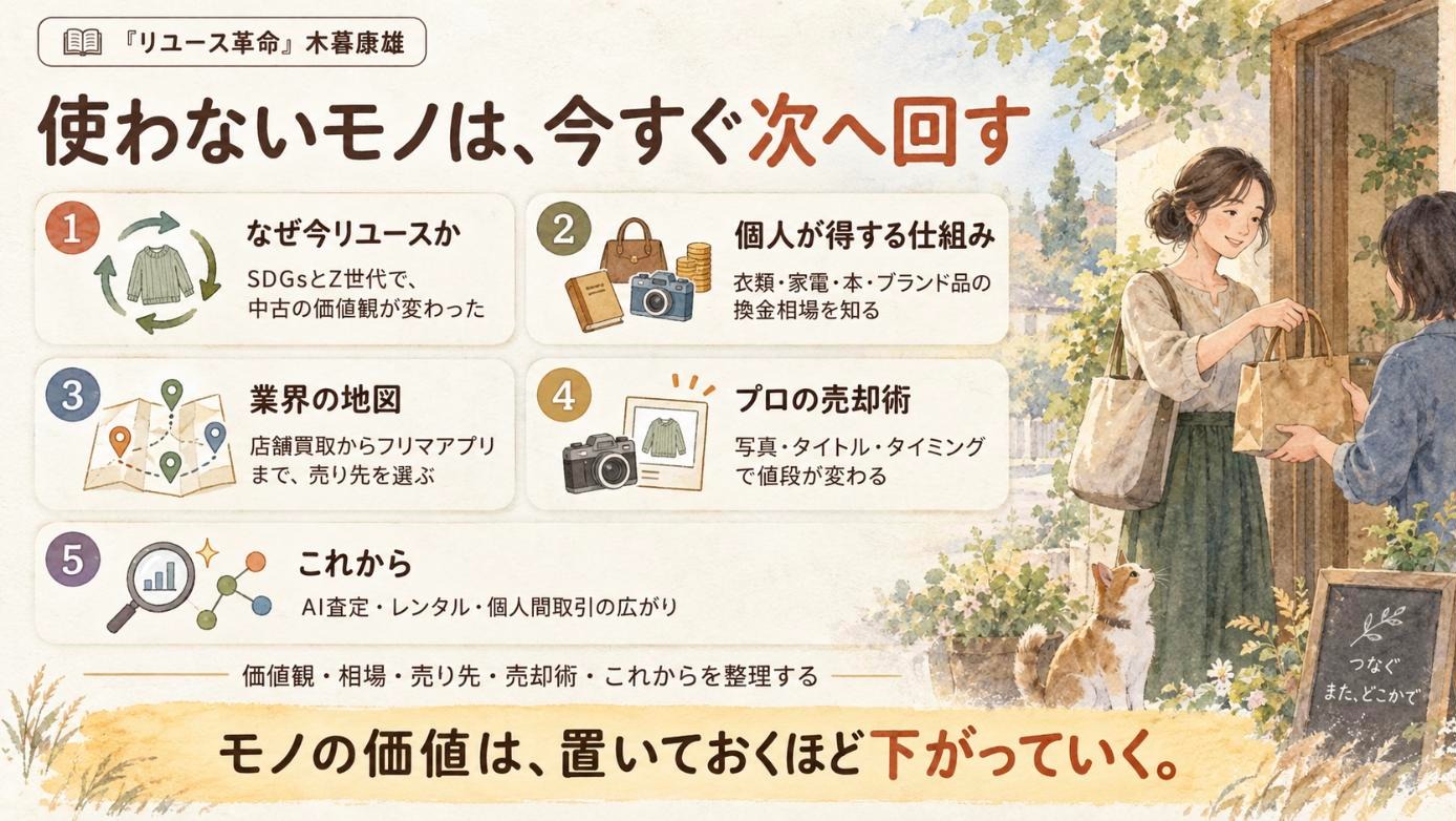 『リユース革命』要約図：使わないモノは、今すぐ次へ回す