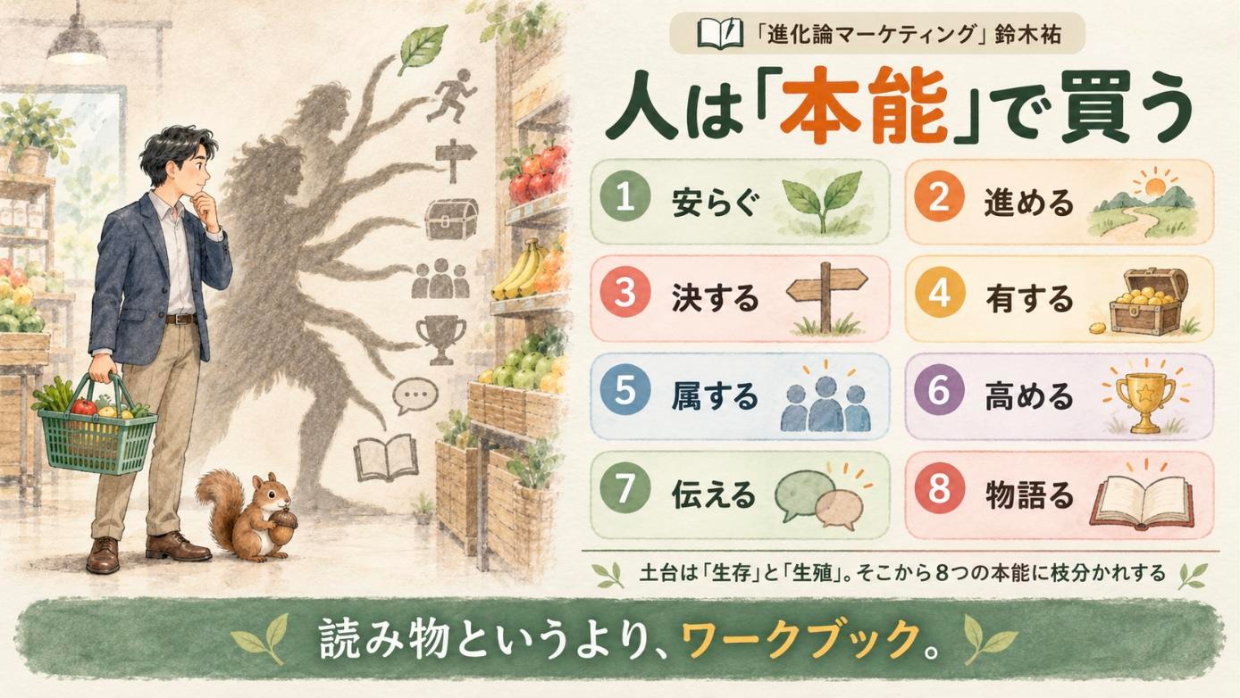 『進化論マーケティング』要約図:人は「本能」で買う