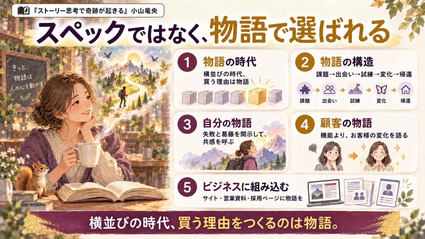 『ストーリー思考で奇跡が起きる』要約図：スペックではなく、物語で選ばれる