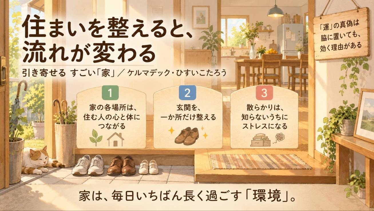 『引き寄せる すごい「家」』要約図:住まいを整えると、流れが変わる