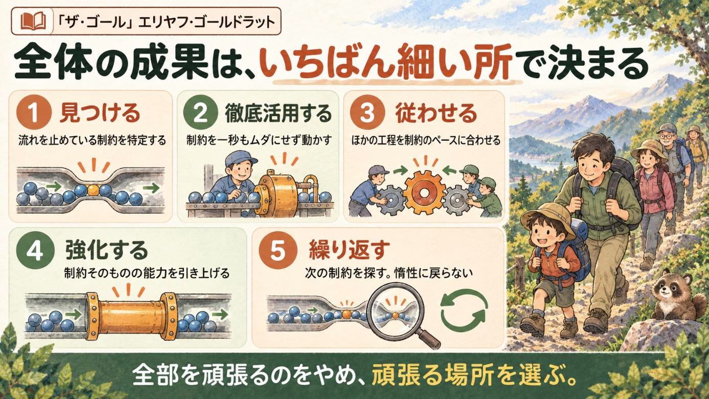 『ザ・ゴール』要約図：全体の成果は、いちばん細い所で決まる